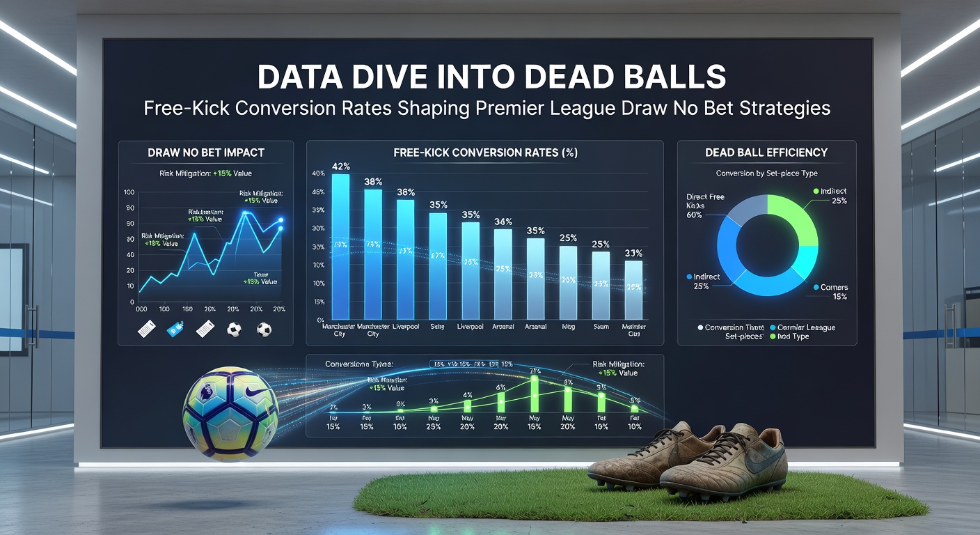 Chart displaying Premier League teams' free-kick conversion rates for the 2025/26 season up to April