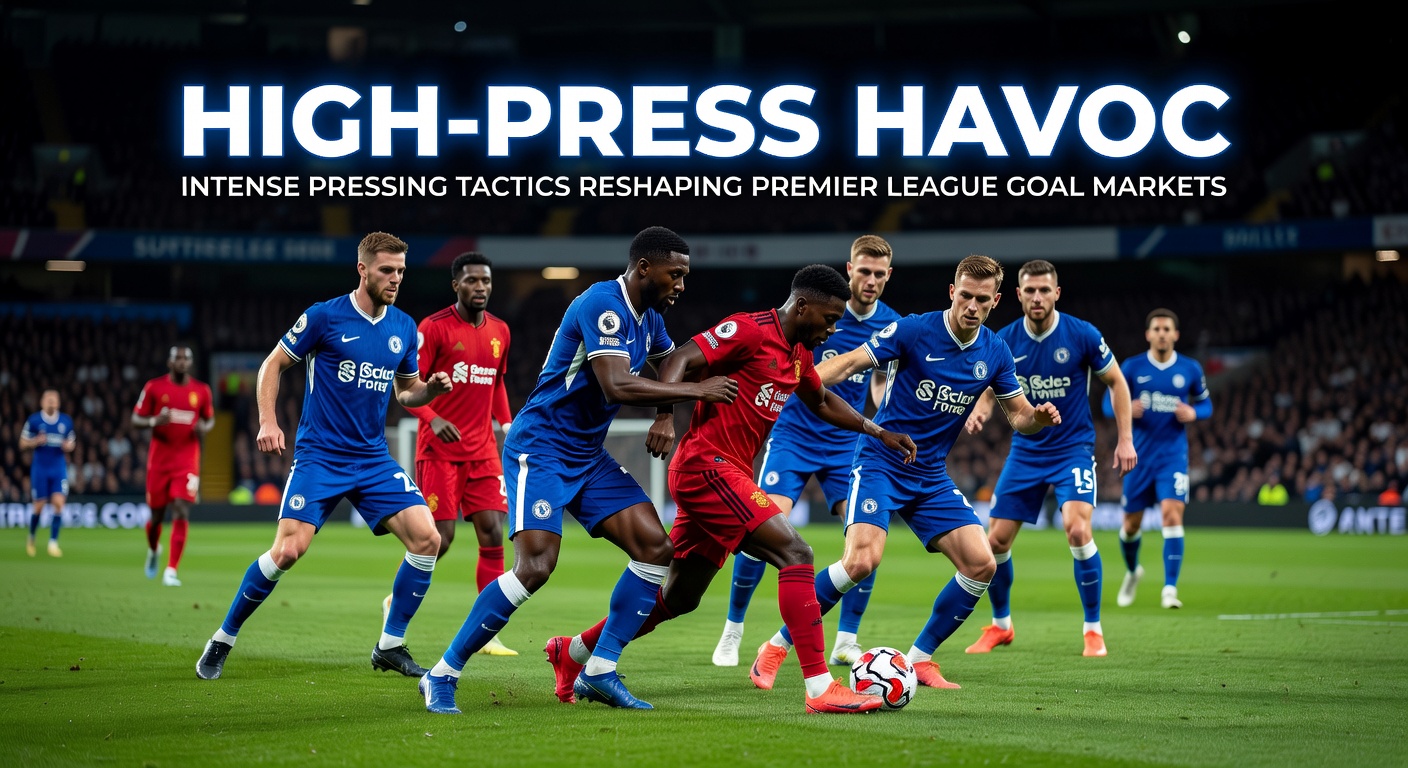 A heatmap illustrating high-pressing zones in a Premier League match, with red hotspots in the opposition's defensive third