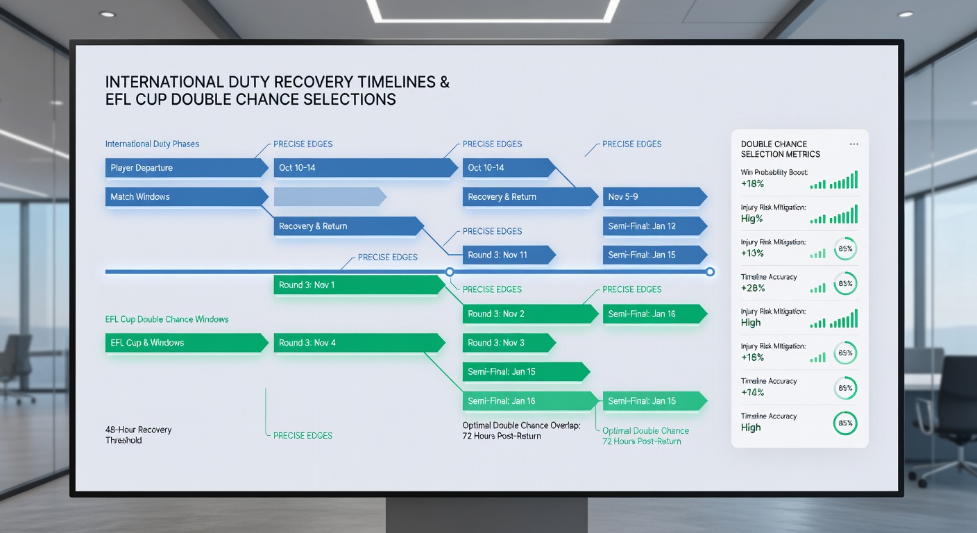 Infographic detailing EFL Cup fixtures influenced by international breaks and double chance betting outcomes