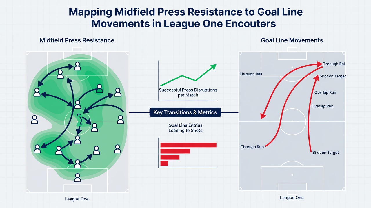 Heat map visualization of goal line movements resulting from midfield press resistance in League One games