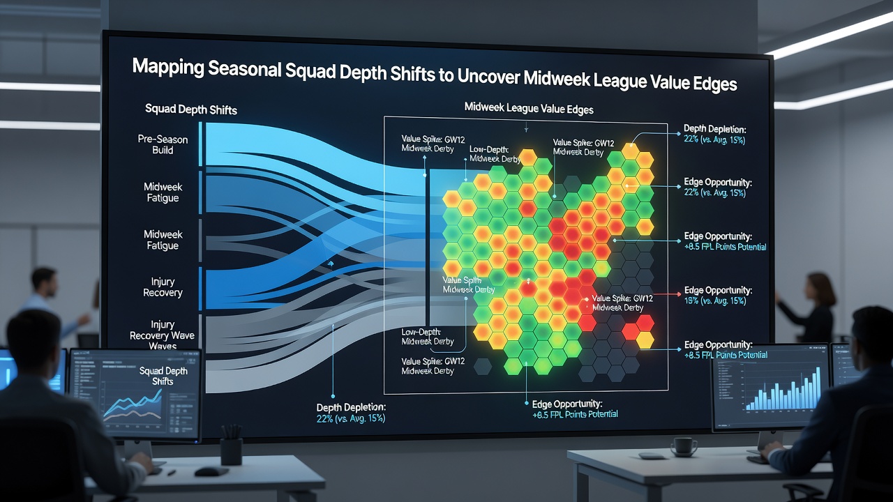 Midweek fixture schedule overlaid with squad rotation statistics